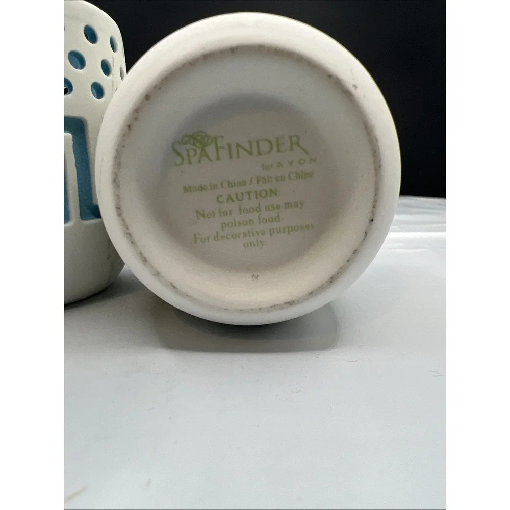 Pair AVON Spafinder Tealight Votive Candle Holders Blue & Green